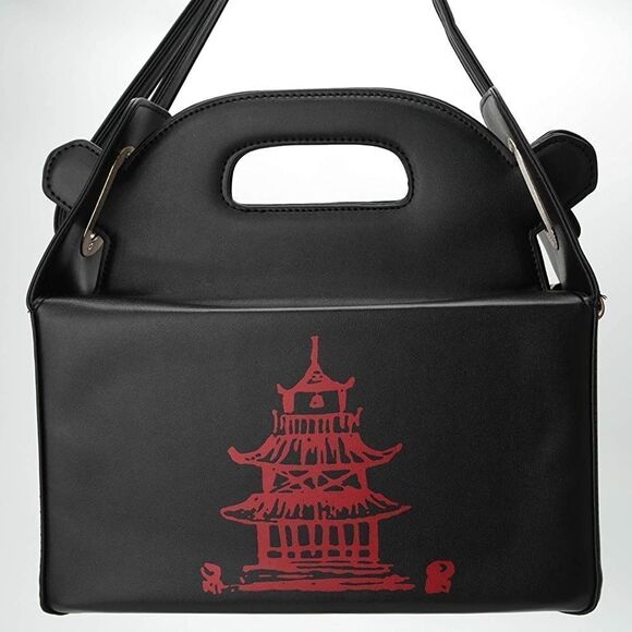 Chinese Tower Print Top-Handle Takeout Box Handbag - Picture 3 of 11